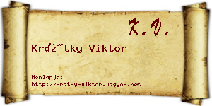 Krátky Viktor névjegykártya